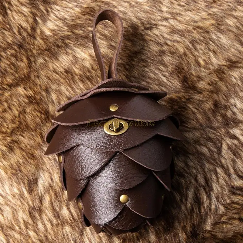 X90D خمر ميني Pinecone Coin محفظة مضغوطة PU محفظة للضرورة اليومية