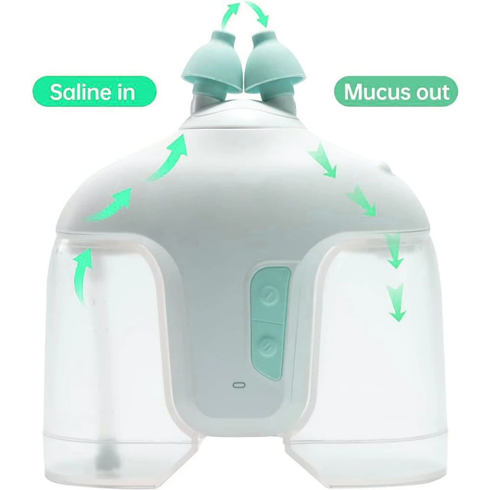 Nasal Irrigator Electric Nasal Irrigation System with 50 SaltPod Suction Irrigator Nose Washer Sinus Rinse Nose Cleaning Machine