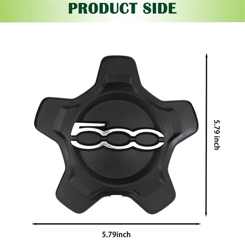 Imagen 2 del producto Cubierta de tapa central de rueda de coche, cubierta antipolvo para Fiat 500X 2016-2022 6AN68LXHAA, accesorios de coche negro
