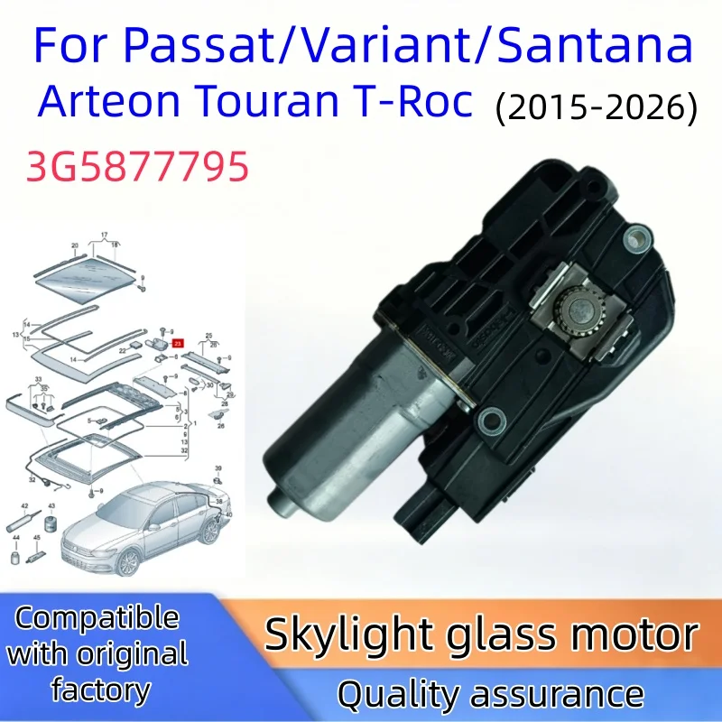 3G5877795 NIEUWE zonnedakmotor voor V-W Arteon Passat/Variant/Santana T-Roc Touran voorafgaande modellen 3G5877795 schuifbare zonnedakmotor 2015-2027