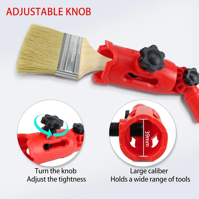 ABPQ-Kit per asta di prolunga per pennello multi-angolo Staffa di fissaggio per prolunga per strumento di vernice portatile adatta per soffitto, finestra