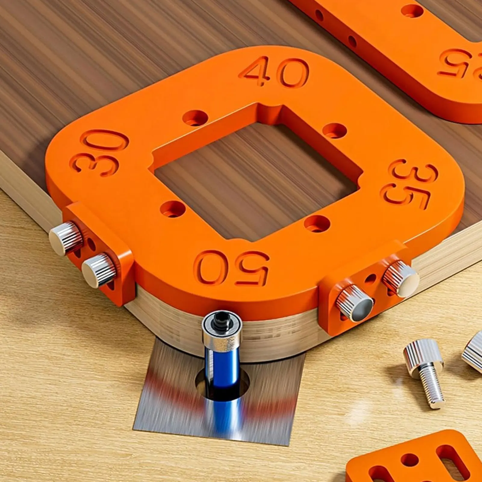 Router Radius Jig Mudah Digunakan Rekayasa Plastik Papan Sudut Bulat Radius Template R30 R35 R40 R50 untuk Proyek Pertukangan