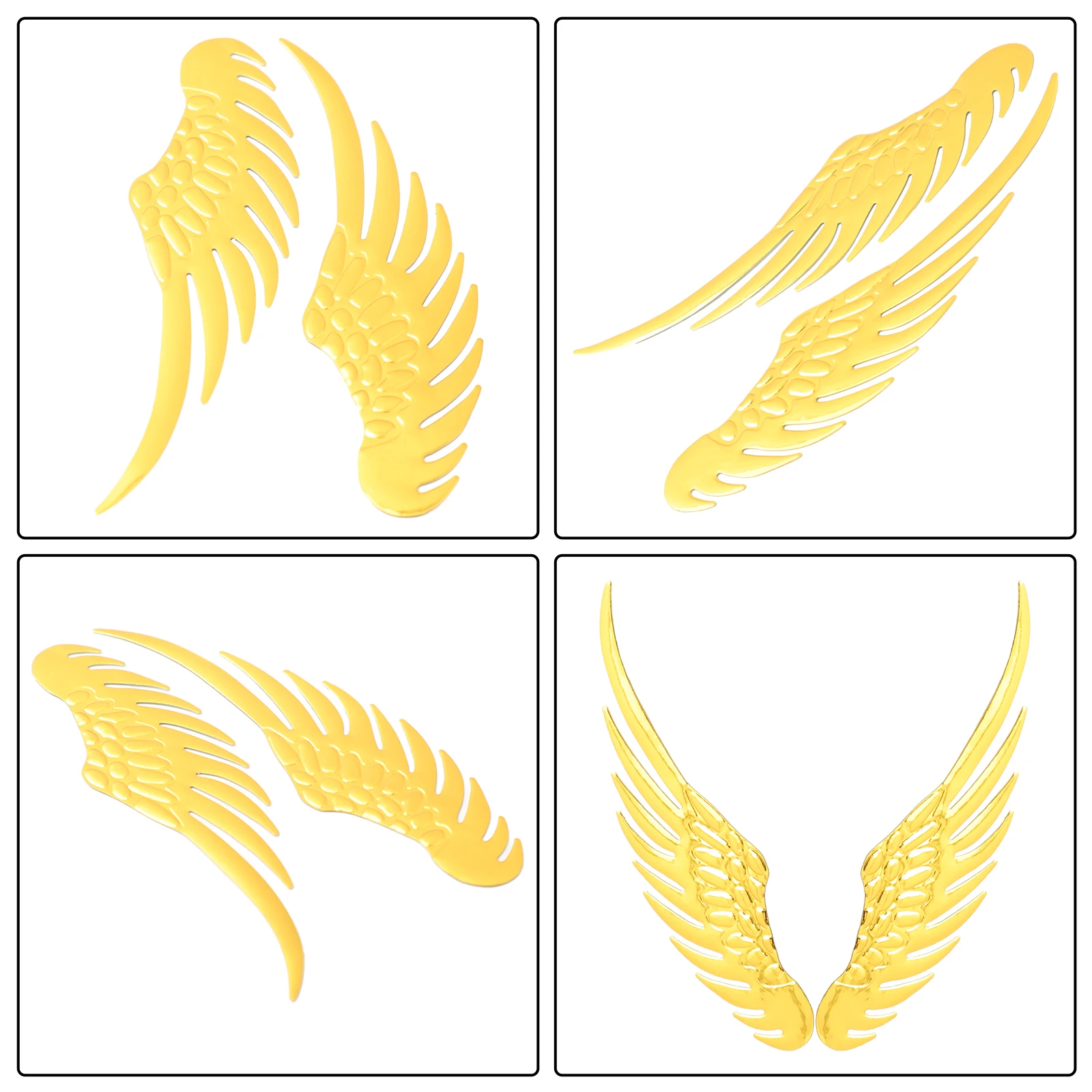 2Pcs Car Auto Motorcycle Body Sticker 3D Eagle Angel Wings Badge Style ABS Decals Red/gold/silver DIY Wing Scratch Sticker