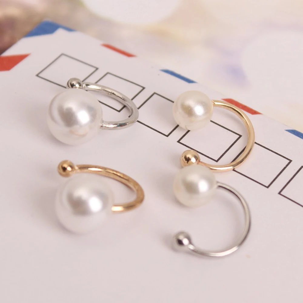 New Imitation Pearl Wrap Ear Cuff Cartilage Clip On No Piercing Earings Fashion Jewelry Brincos for Women Bijoux Wedding Gift