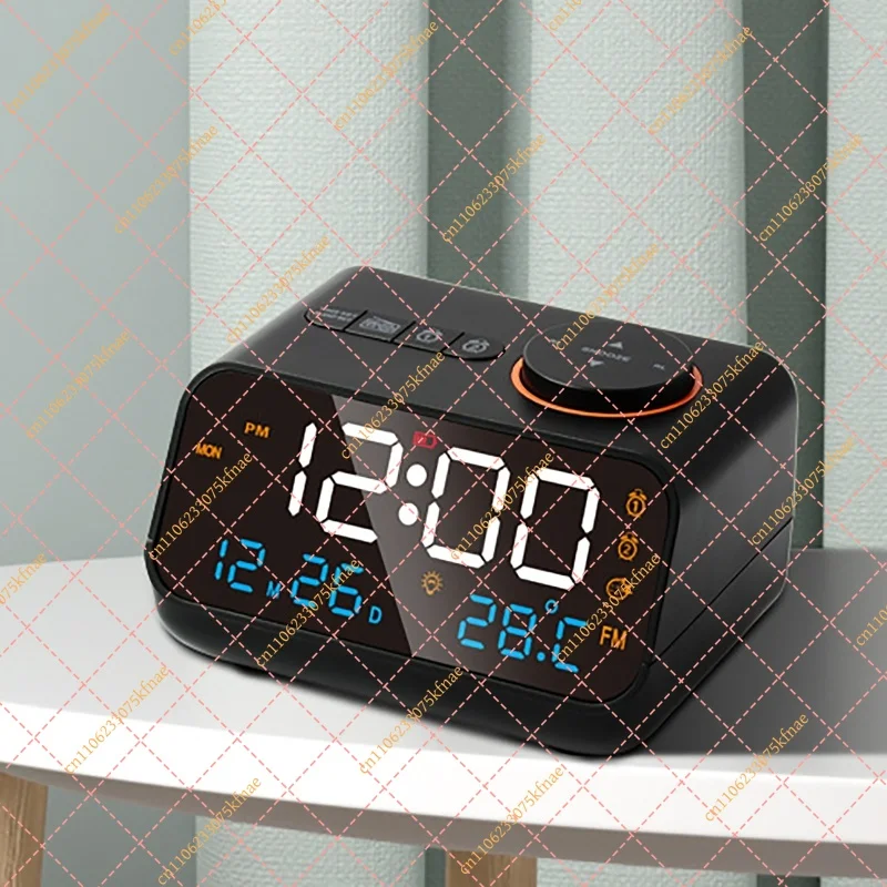 Modern LED Digital Alarm Clock | Smart Voice-Controlled Bedside Clock with USB Charging & FM Radio