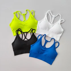 Esportes roupa interior das mulheres correndo à prova de choque verão secagem rápida voltar sutiã de fitness colete treinamento profissional yoga sutiã