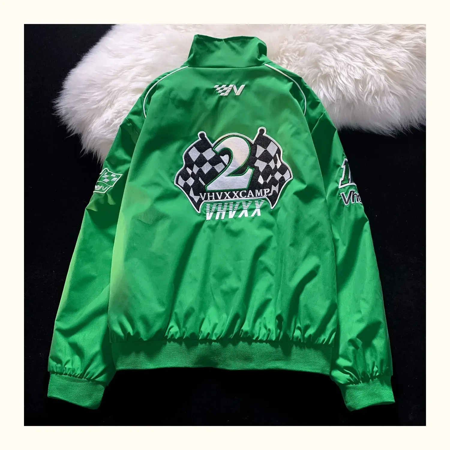 Motorcyclist Man Racer Baseball Uniform Racing Bike Embroidery Windbreaker Coat Spring Autumn Flight Stand-up Men Women  Jacket