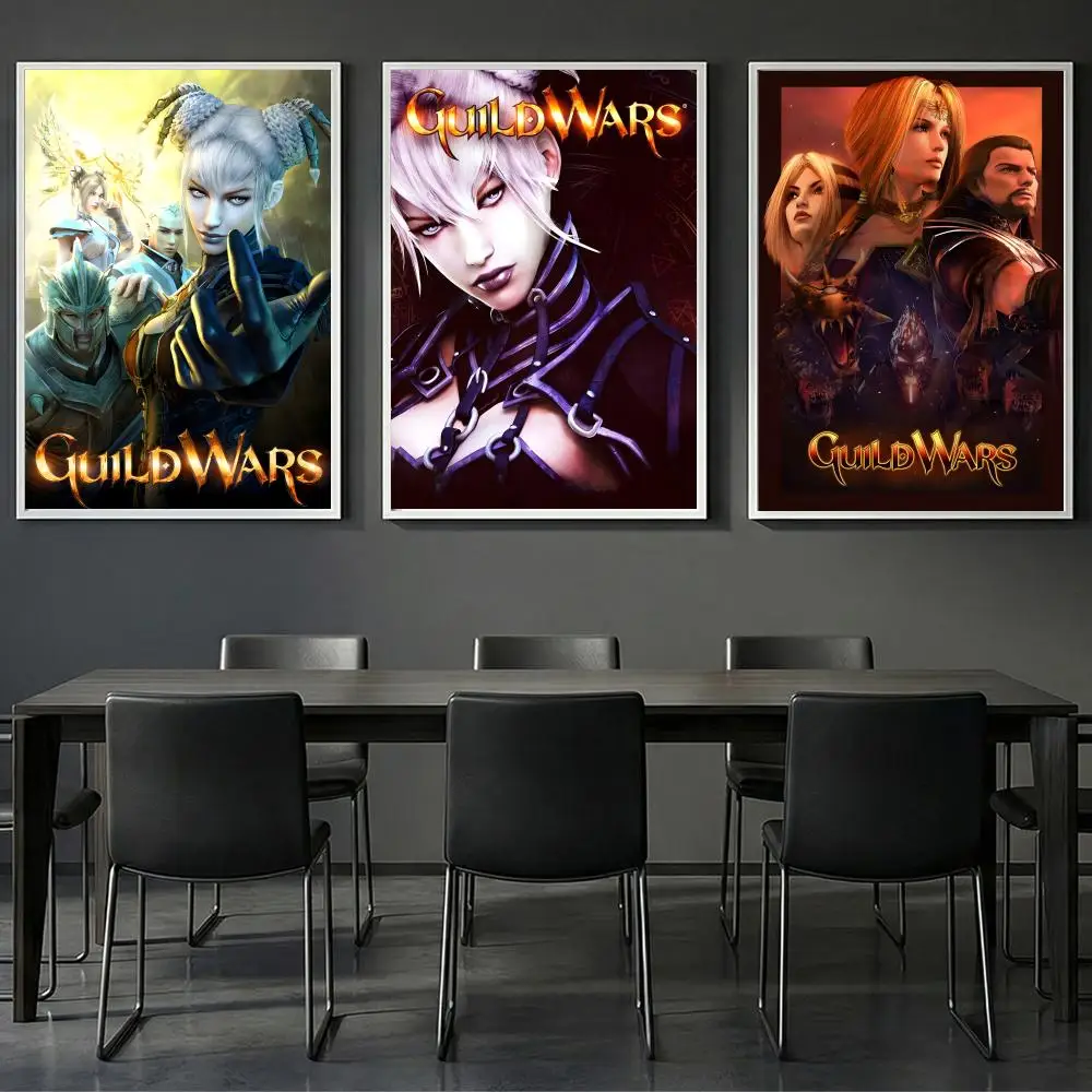 Guild Wars Poster HD Waterproof Self-Adhesive Wall Art with Multi-Scene Compatibility