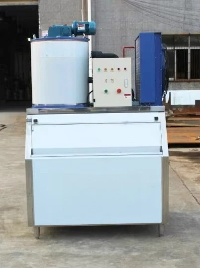 ZXshare 1 Ton Flake Ice Machine 24 Hrs Seawater Ice Machine for Fishery Industry Seafood Preservation Small Flake Ice Machine.