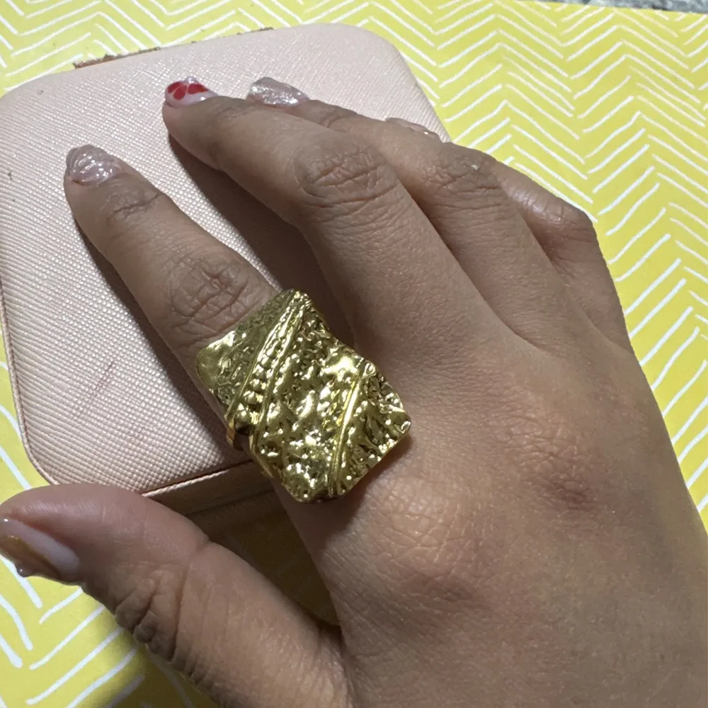 Fashion Irregular Heart Ring for Women Gold Color Stainless Steel Open Geometric Ring Boho Jewelry Gift