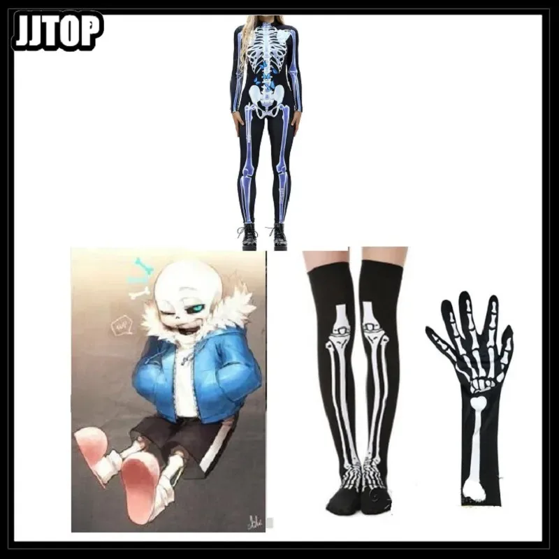SS23kid juego infantil Undertale protagonista Frisk, Toriel, Sans, Papiiro esqueleto COSPLAY cráneo disfraz STOCKINGS guantes