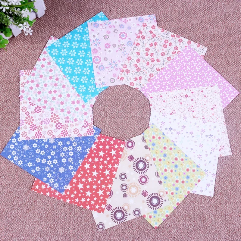 Flower Patterned Folding Paper, Square Origami Papers, DIY Kid Gift, 12 Kinds of Patterns, 15x15cm, 72 Sheets