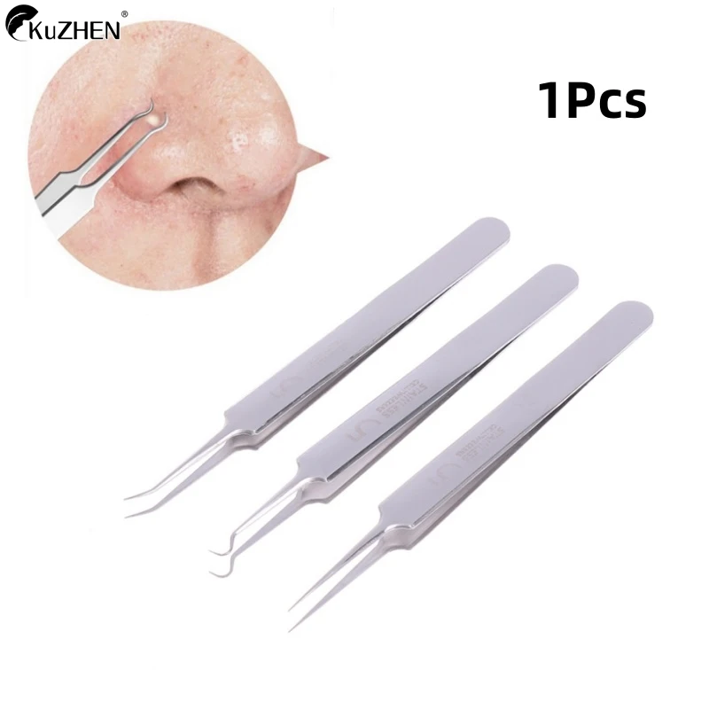 Blackhead Remover แหนบสแตนเลสสิว Remover แหนบ Precision สิว Popper เครื่องมือคลิปเซลล์สําหรับผิว Purification