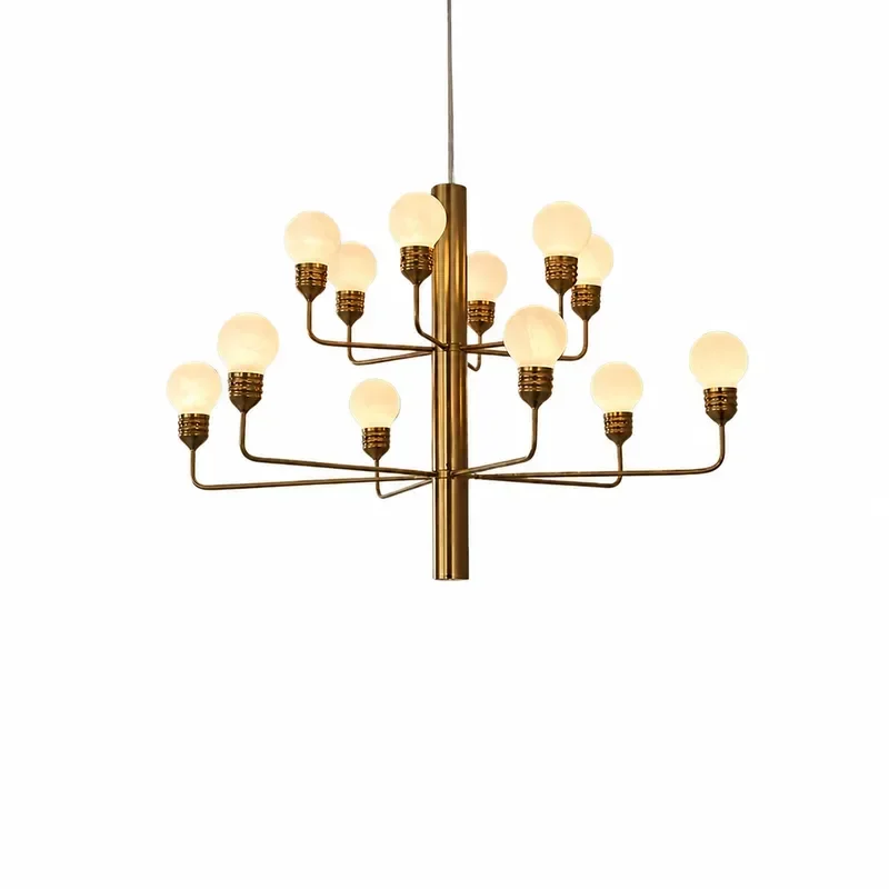 Nordic Creative Minimalist Natural Marble Chandelier for Dining Room Living Room Bedroom Study Villa Midsummer Fruit Lamp