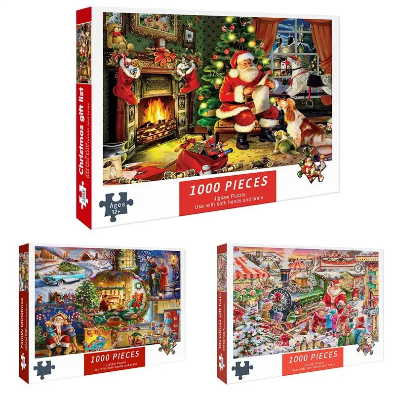 Kreative Gehirn-Puzzles, 1000 Teile, Cartoon-Weihnachtsmann-Puzzle, Heimdekoration, Spiele, Puzzles, Lernspielzeug für Kinder