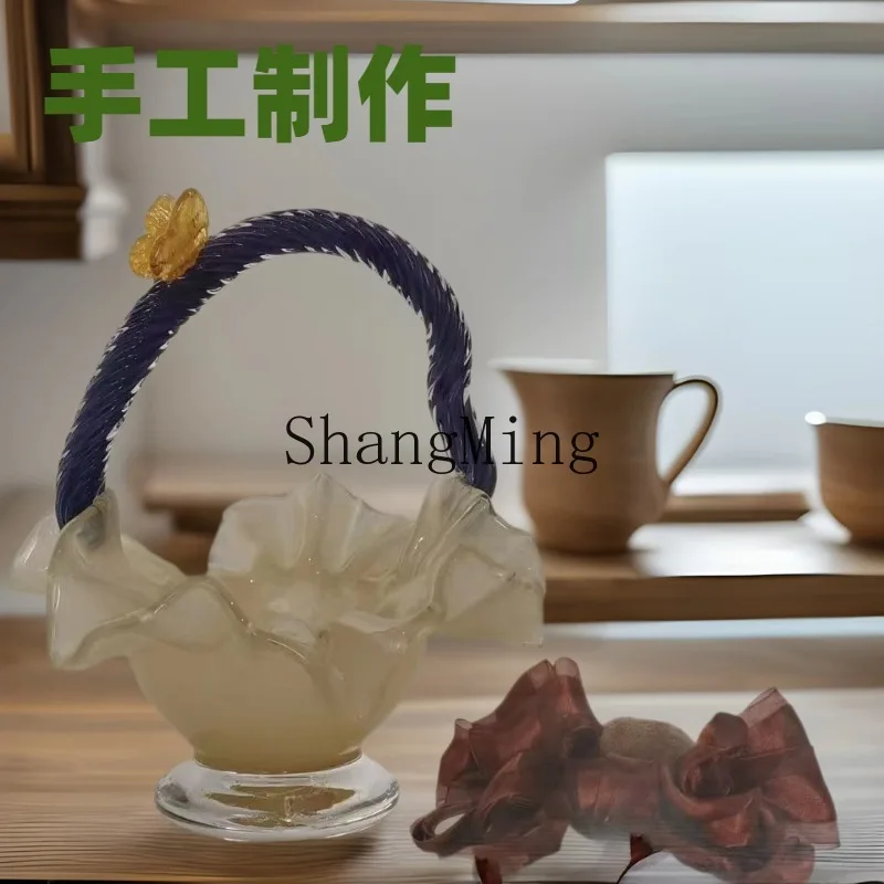 PYH retro style color matching pot flower basket handmade glazed vase flower arrangement
