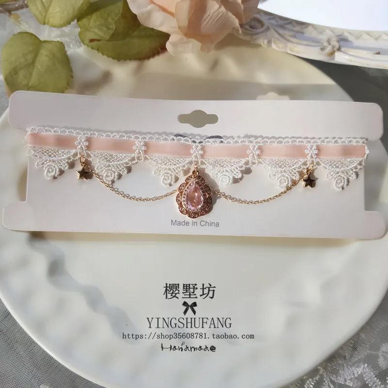 Lolita Lace Clavicola Catena Girocollo carino Harajuku Y2k Accessori Girly2k Collana a catena per ragazza calda