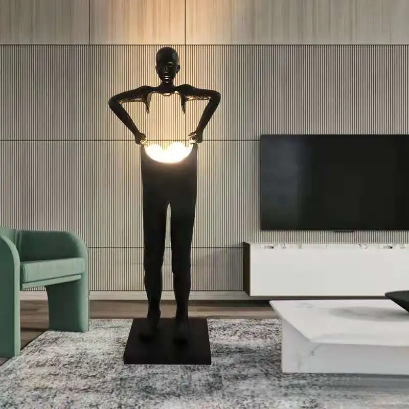 Modern Humanoid Sculpture 3 Color LED Floor Standing Creative Fashion Design Home Decoration Standing Floor Light