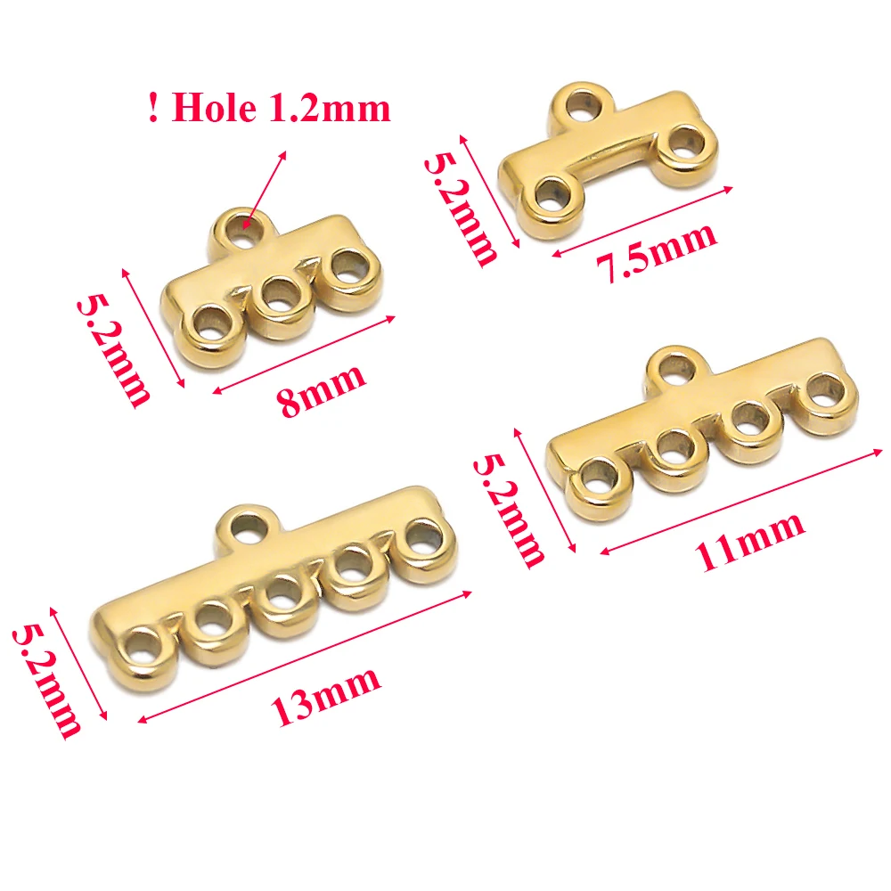 20 Stück Edelstahl Gold Mehrstrang-Halsketten- und Armbandverschlüsse, Ösen, Kettenverbinder, DIY-Schmuckzubehör – Detail 4