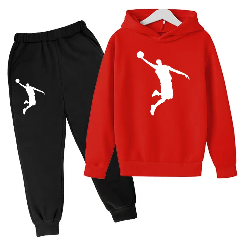 Autumn winter Basketball Sports Children Sets brand Hoodies Black Suitable Kids Boys Girls 3-12 Years Sweatshirts leisure Coat