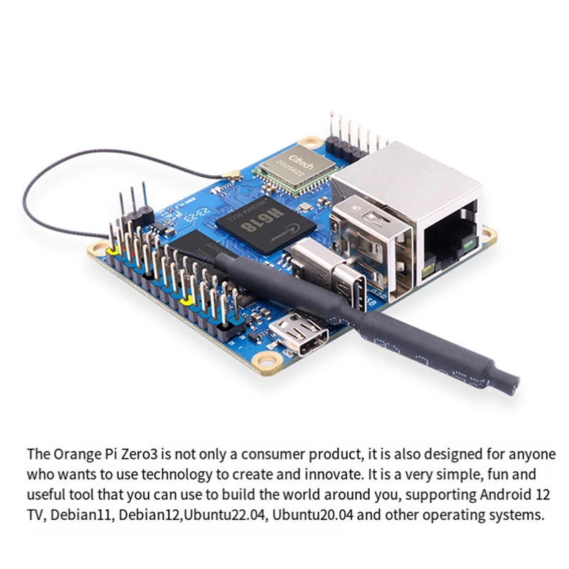 For Orange Pi Zero 3 Development Board 1GB RAM H618 Wifi5+BT 5.0 Gigabit LAN For Android 12 Debian12 Ubuntu22.04 Computer Parts