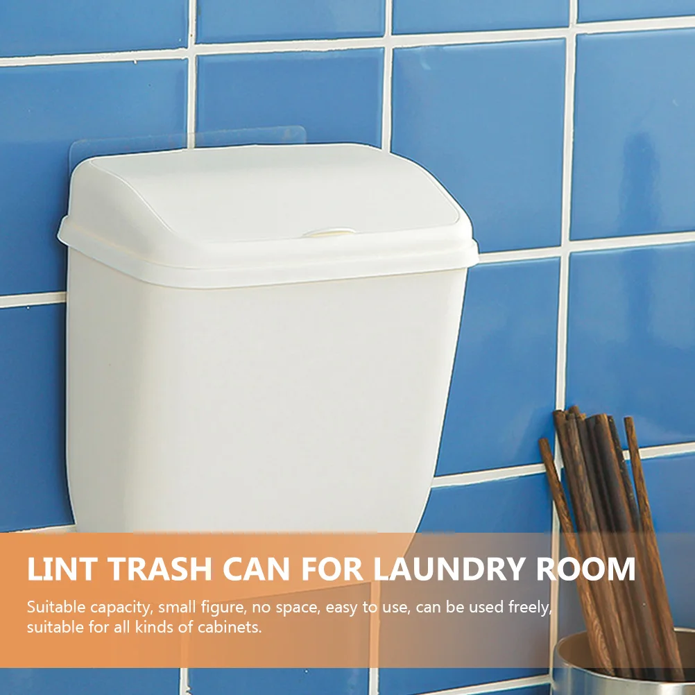 

Wall Mounted Trash Can Small Wastebasket Cabinet Door Bucket Countertop White Kitchen Garbage Bin Recycling Solution