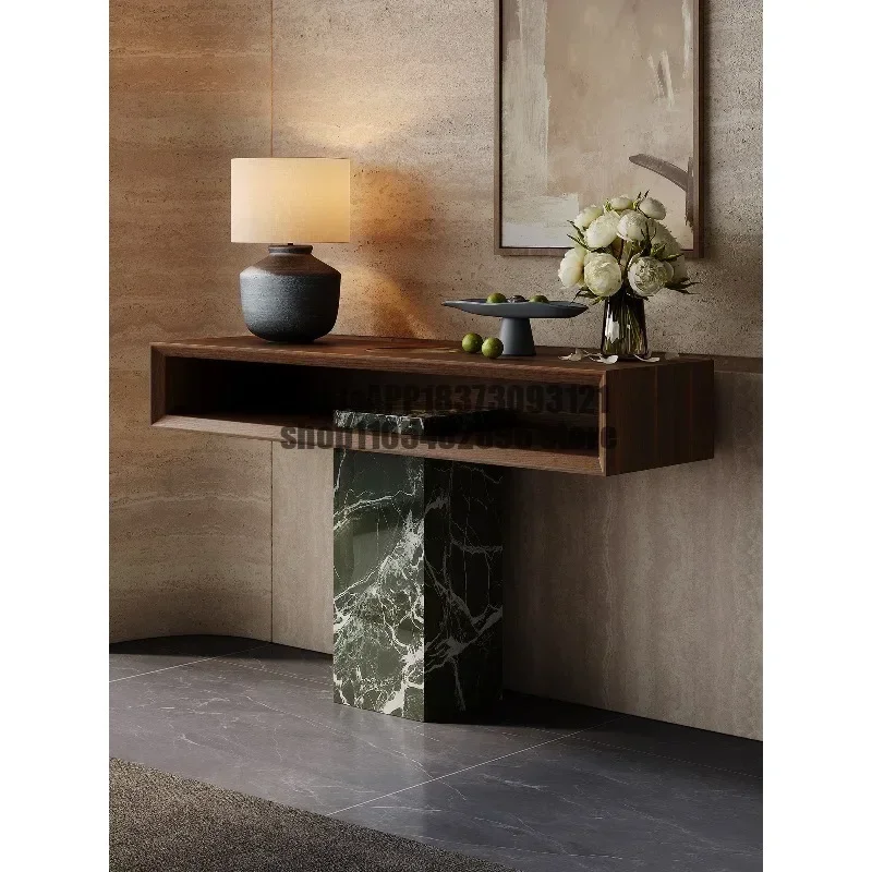 Italian minimalist light luxury marble entrance table designer villa entrance corridor rectangle