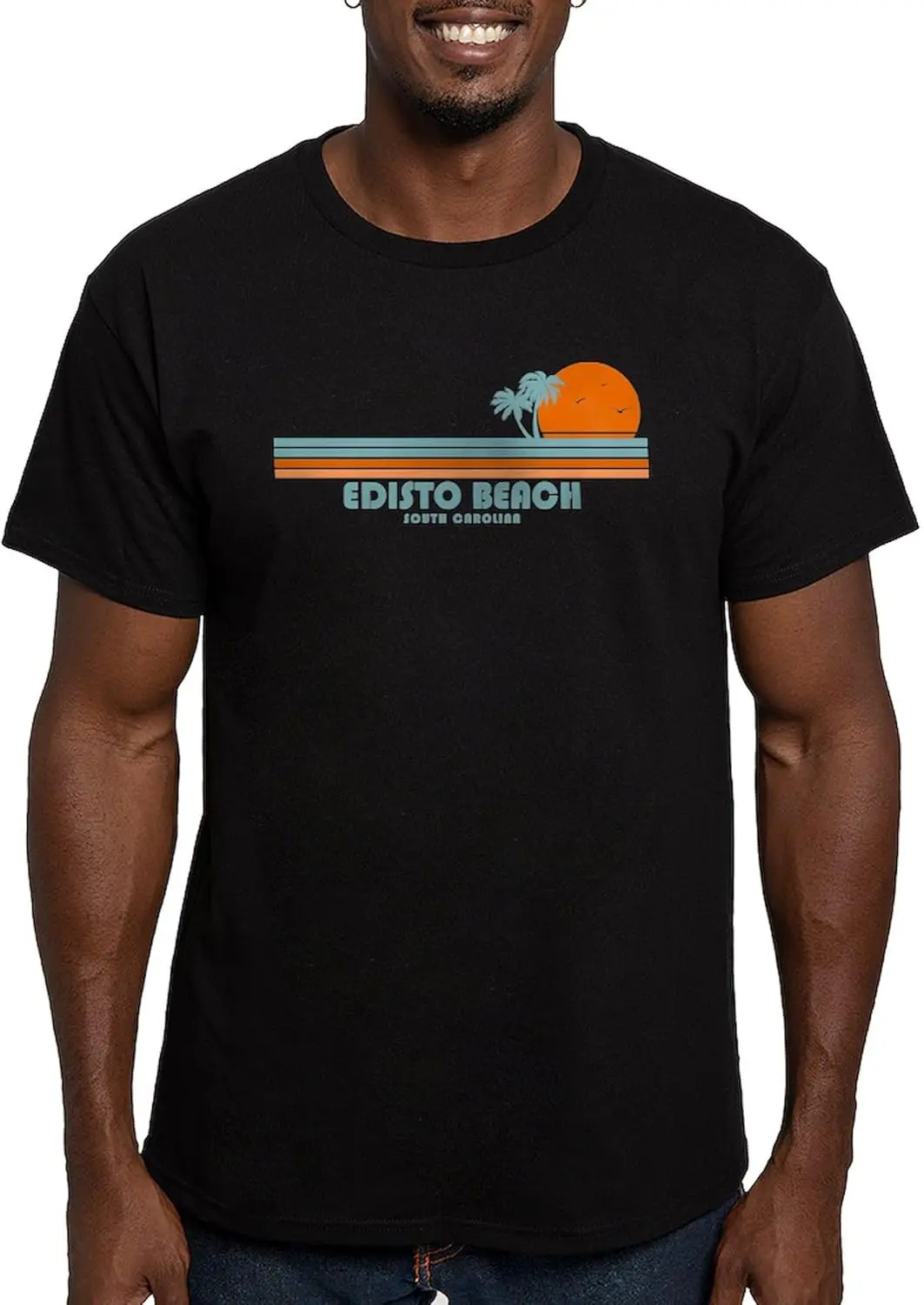 CafePress Edisto Beach South Carolina Sun Palm Trees T Shirt Men's Fitted Graphic T-Shirt