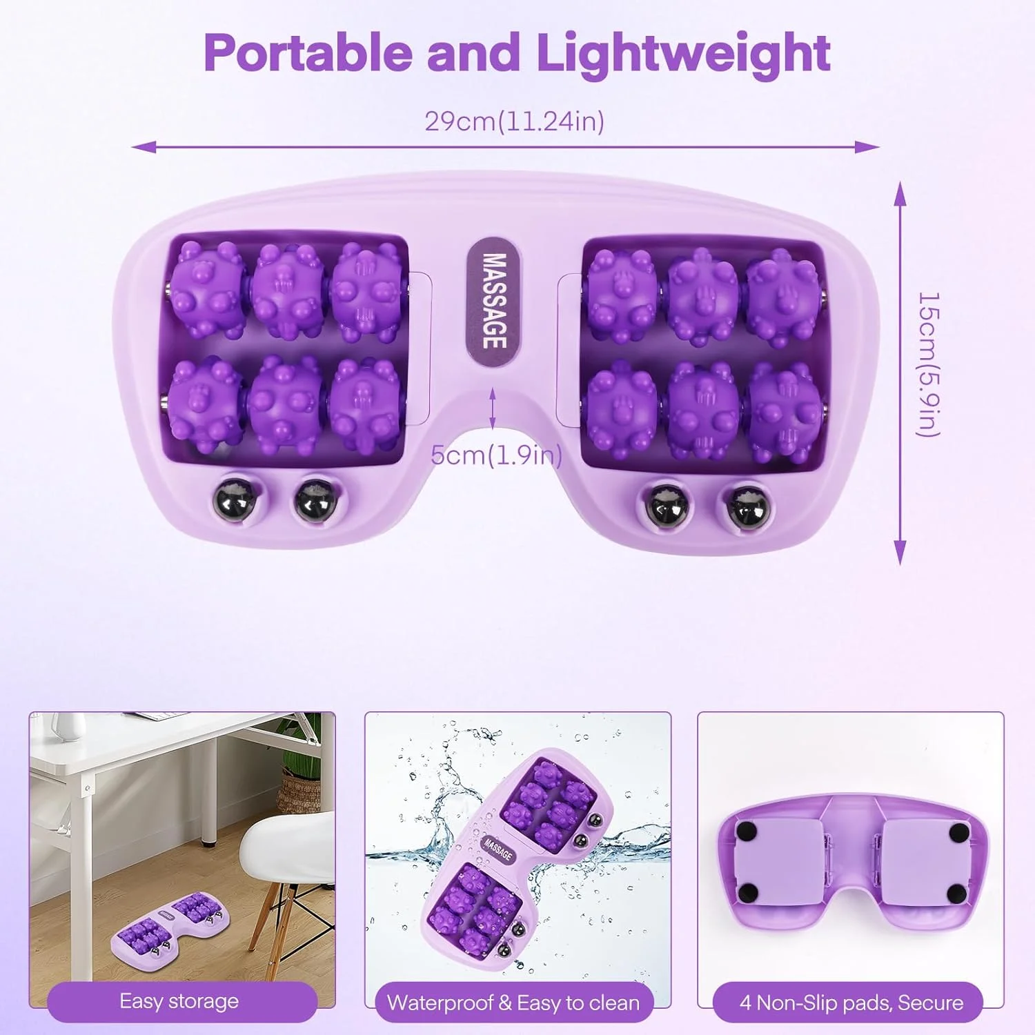 Rouleau de Massage Double pied pour fasciite plantaire, outil Portable à double rouleau pour usage domestique