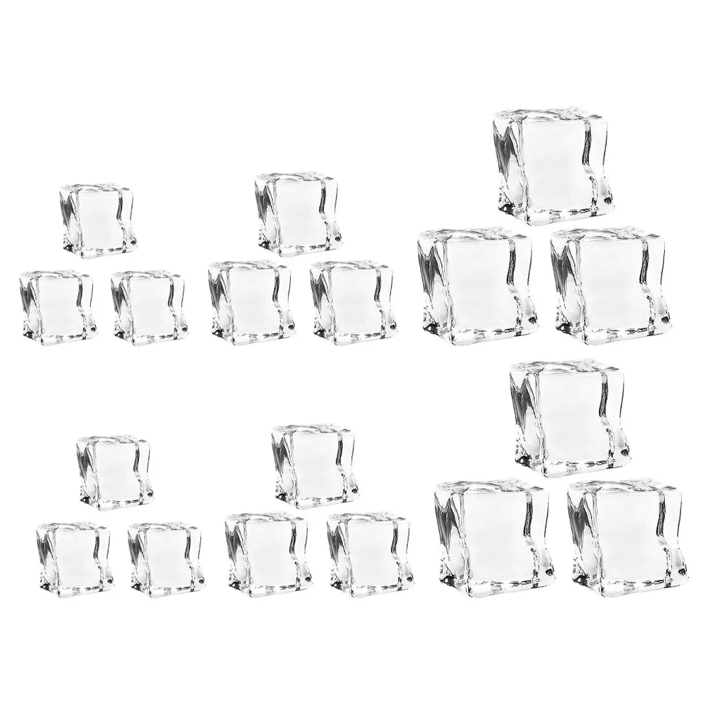 

40 шт. художественных акриловых кубиков льда неправильной формы, прозрачные искусственные ледяные камни для декора домашнего бара, наполнитель для ваз, реквизит для фотосъемки