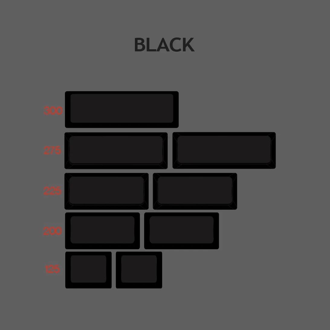 Geekark DYE SUB PBT Cherry Profile Short Spacebar Kit Black/White