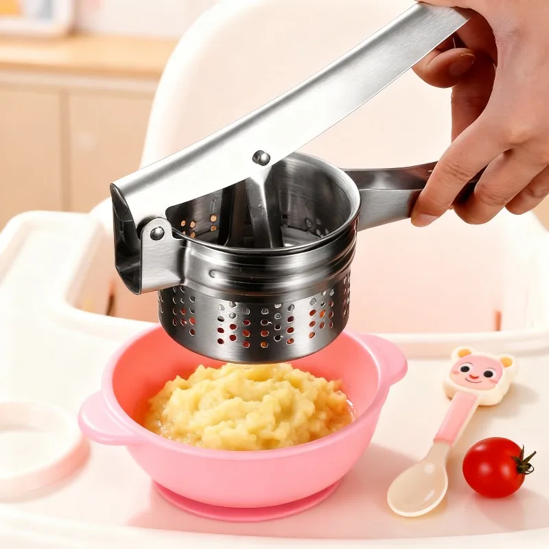 Potato Masher Kitchen Gadget Food Grade Stainless Steel Crusher Fruit and Vegetable Juicer Ergonomic Comfort Handle