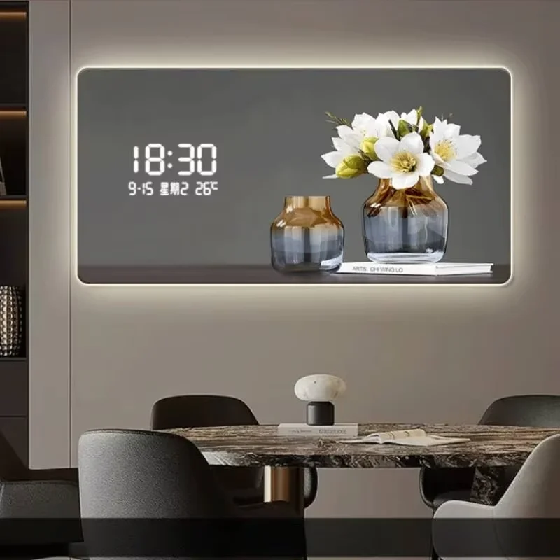 Modern Aesthetic Fancy Digital Clock Wall Temperature Luxury Luminous Digital Clock Art Battery Orologio Da Parete Decorative