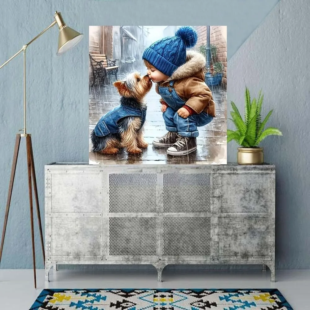 5D Diamond Painting Kits for Adults - Animal Dog, DIY Full Round Drill Gem Art, Home Wall Decor 11.8x11.8inch - view 3