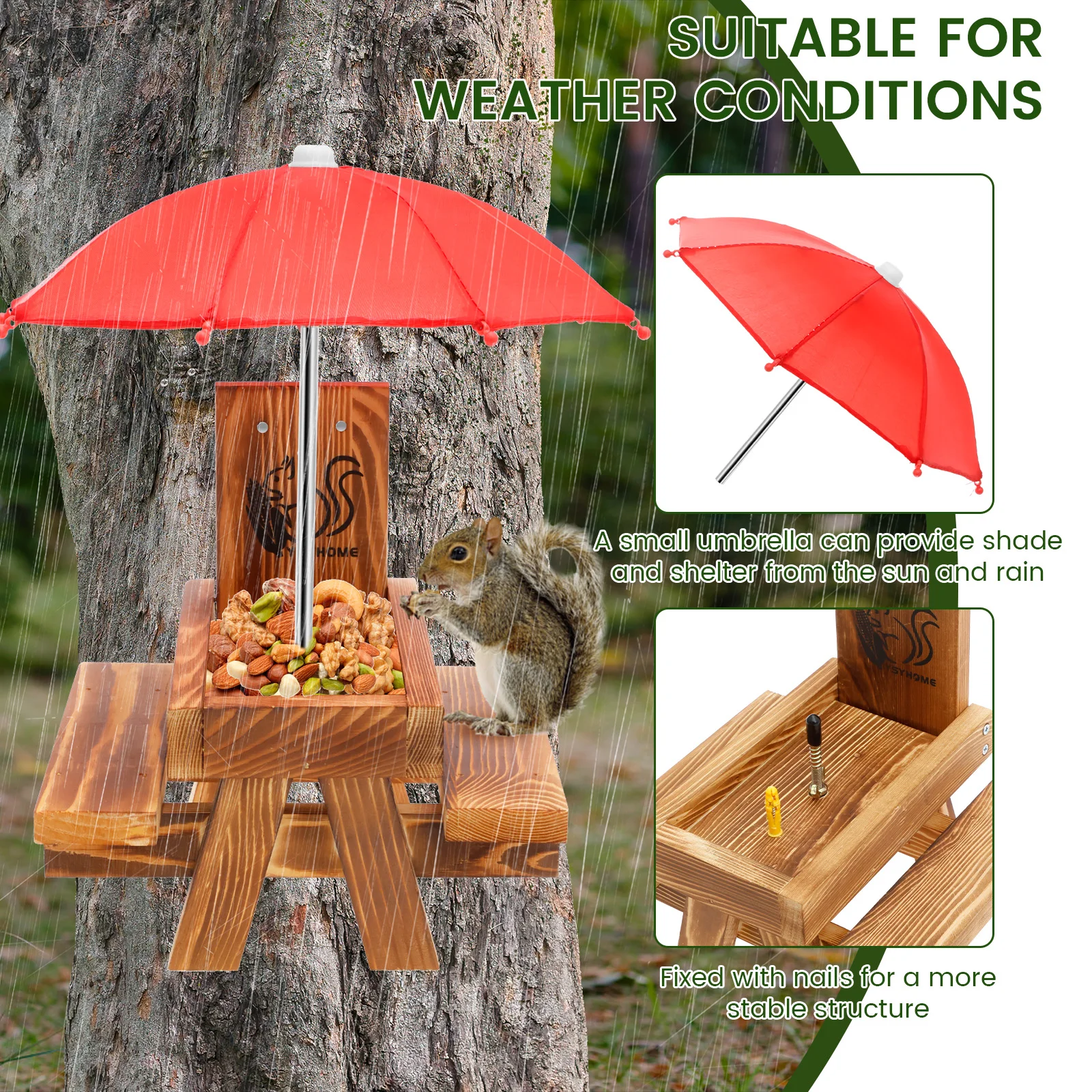 ที่ให้อาหารกระรอกไม้กลางแจ้ง โ - Smart Garden Umbrella บทวิจารณ์และราคา