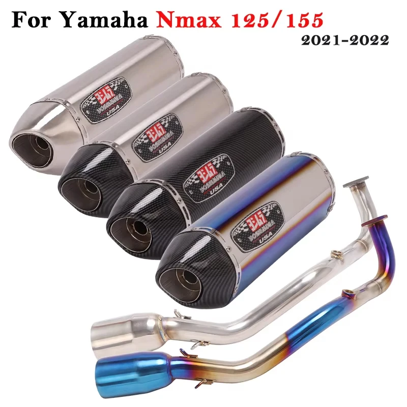 Full Systems Motorcycle Yoshimura Exhaust For Yamaha Nmax 155 125 2021 NMAX155 NMAX125 Slip On Escape Fornt Link Pipe Muffler