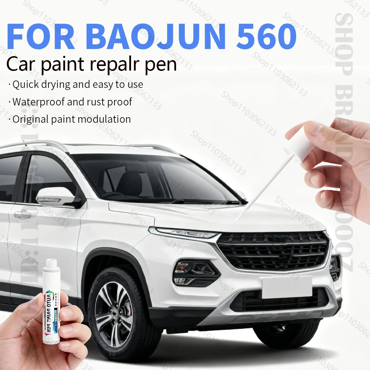 

Ручка для ремонта краски, средство для удаления царапин, автоаксессуары «сделай сам», для Baojun 560 2015-2025 GM-P2, черный, белый, золотой, коричневый, серебристый, красный