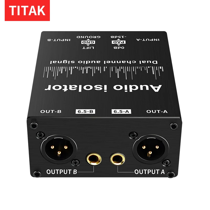 2-Channel XLR Audio Isolator Noise Reduction Filter Eliminates Current Noise 6.5 XLR Mixer Audio Isolators Dual-Channel 6.5 XLR