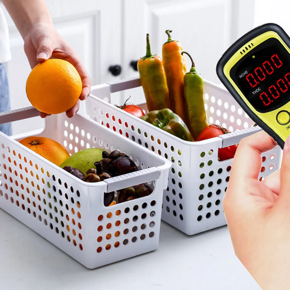 

2Pcs Desktop Organizer Plastic Sundries Storage Basket Multipurpose Container for Kitchen Bedroom Dormitory Living Room