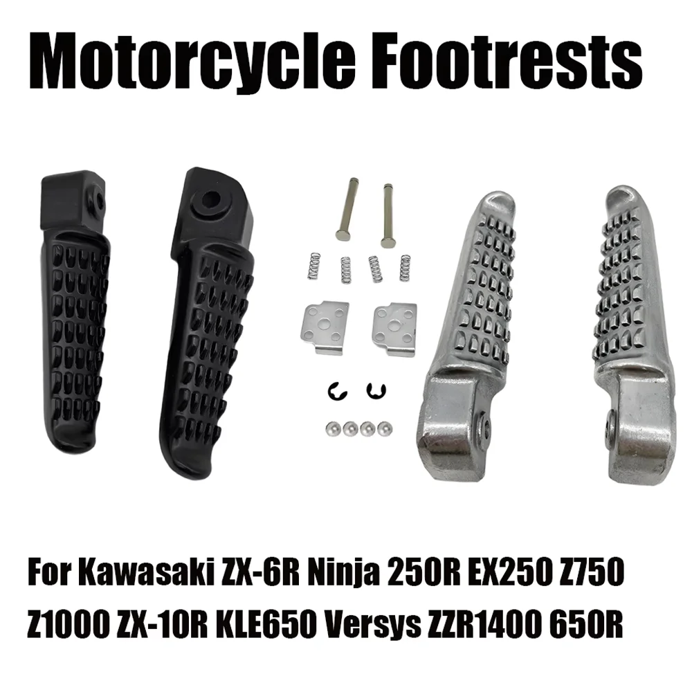 

For Kawasaki ZX-6R Ninja 250R EX250 Z750 Z1000 ZX-10R KLE650 Versys ZZR1400 650R Motorcycle Rear Footrests Foot Pegs