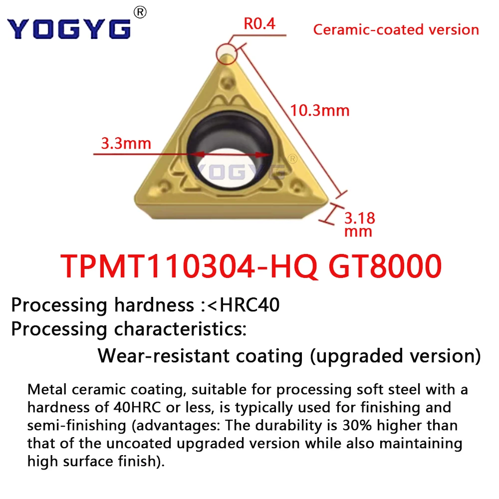 

TCMT090204 TCMT110204 TCMT110208 TPMT110304 TPMT110308-HQ TCMT16T304 Ceramic CNC Inserts High Precision triangular boring insert