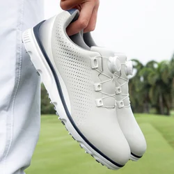 PGM-Men's Soft Rubber Midsole Golf Shoes, Comfortable Breathable Shoes, Anti-Slip Stud Knobs, Waterproof Microfiber Sneakers