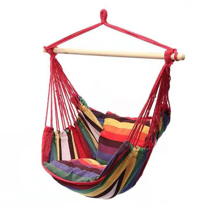 Hammock Chair  Portable Comfortable Colorful Stripe Chair Hanging Rope Swing for Indoor Hammock Chair Hammock Swing Chair