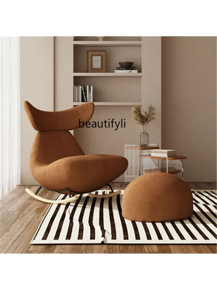 

ss7486 Rocking Chair Recliner Single Sofa Living Room Balcony Home Leisure Lambswool Lounge Sofa Chair chairs living room