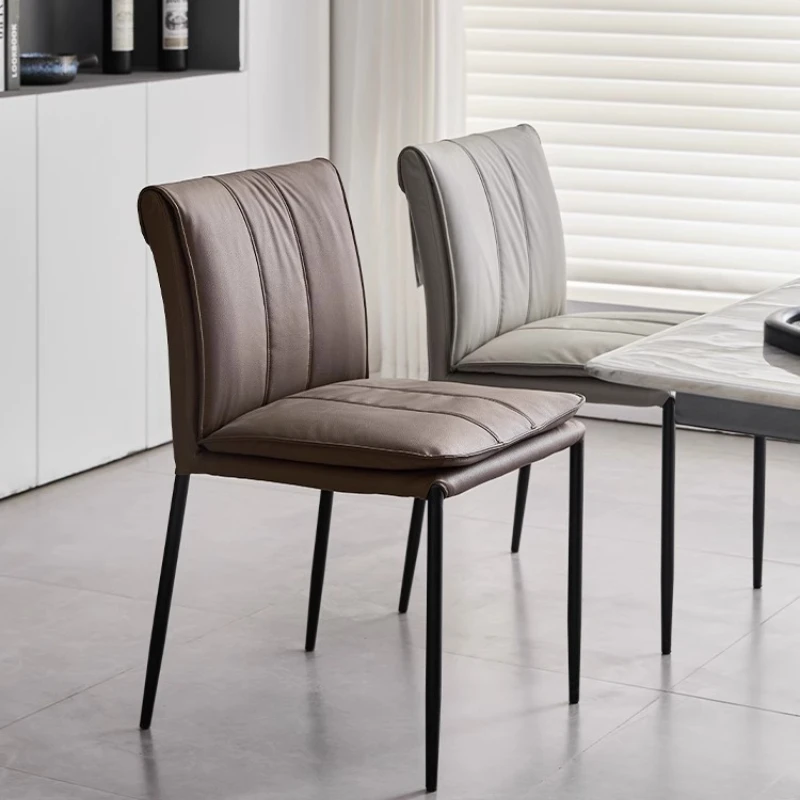 

Итальянский роскошный обеденный стул, современный минималистичный кожаный стул со спинкой для отеля и ресторана, мебель для дома, кухонный стул
