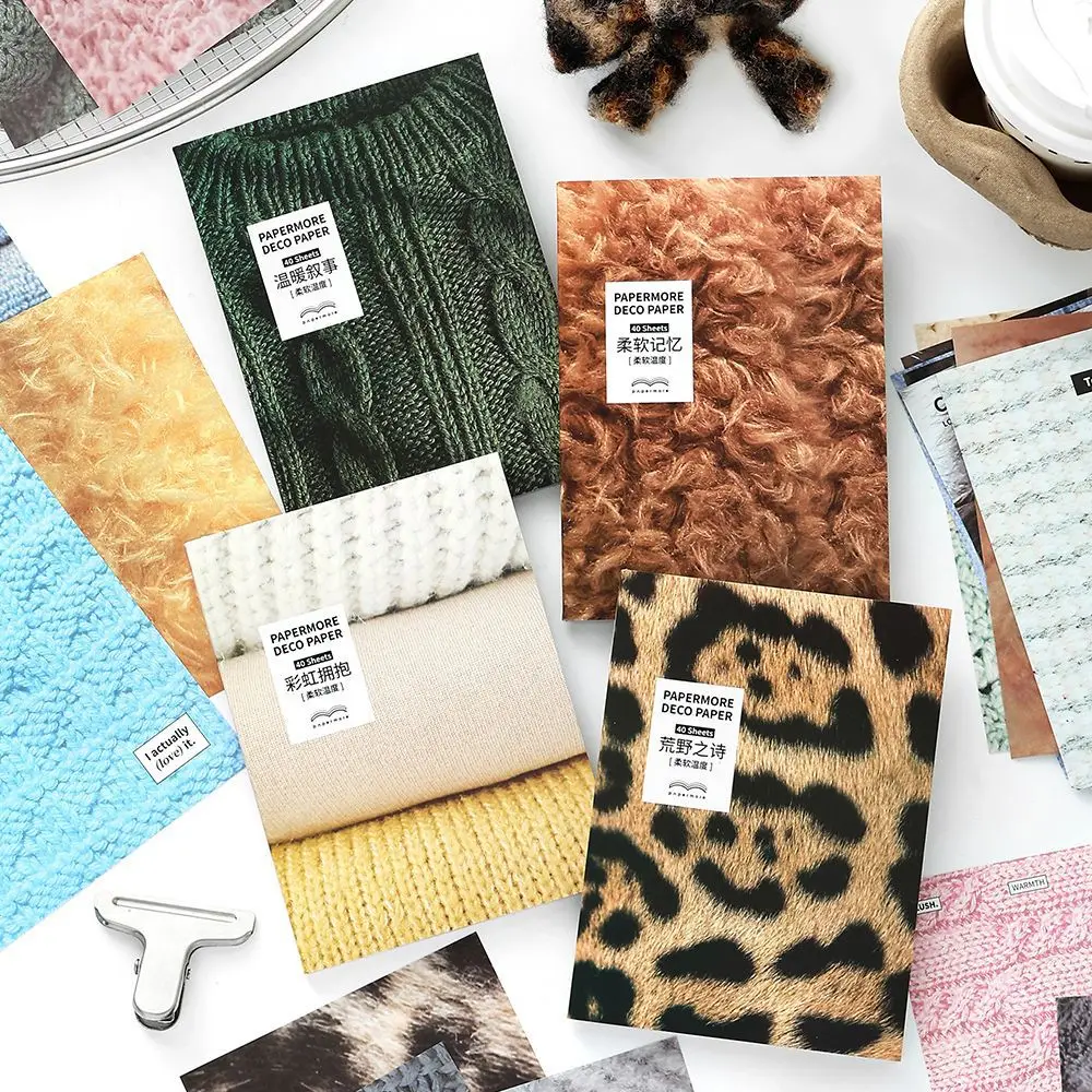40sheets/lot Memo Pads Material Paper Soft Temperature Junk Journal Scrapbooking Cards Retro Background Decoration Paper