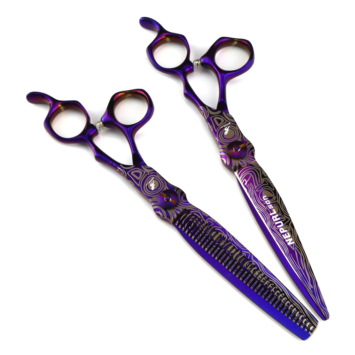 Professional Hair Scissors Japan Stainless Hair Cutting Scissors Purple Thinning Barber Scissors Thinning Shears Dropshipping