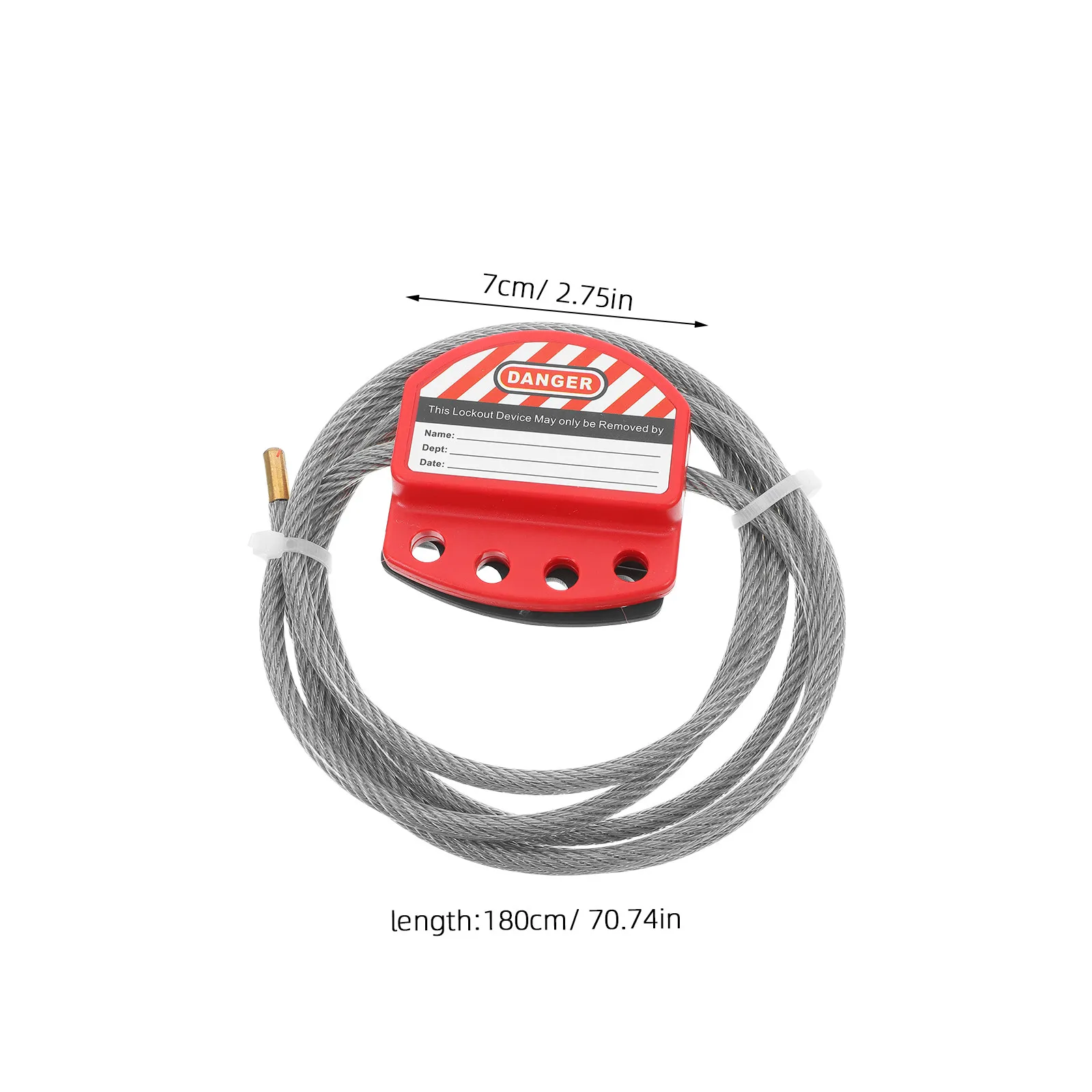Stainless Steel Loto Cable Lock 6Mm Diameter 1.8 Meter Vinyl Coated Adjustable Industrial Safety Lock for Lockout Tagout