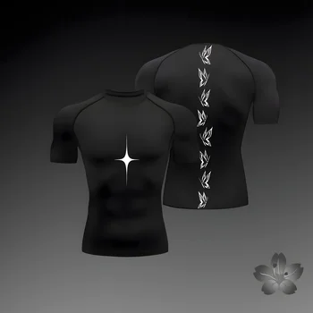 남성용 Y2K 압축 셔츠, 피트니스 체육관 스켈레톤 스포츠 러닝 티셔츠, 래시가드 상의, 빠른 건조 반팔 티셔츠 