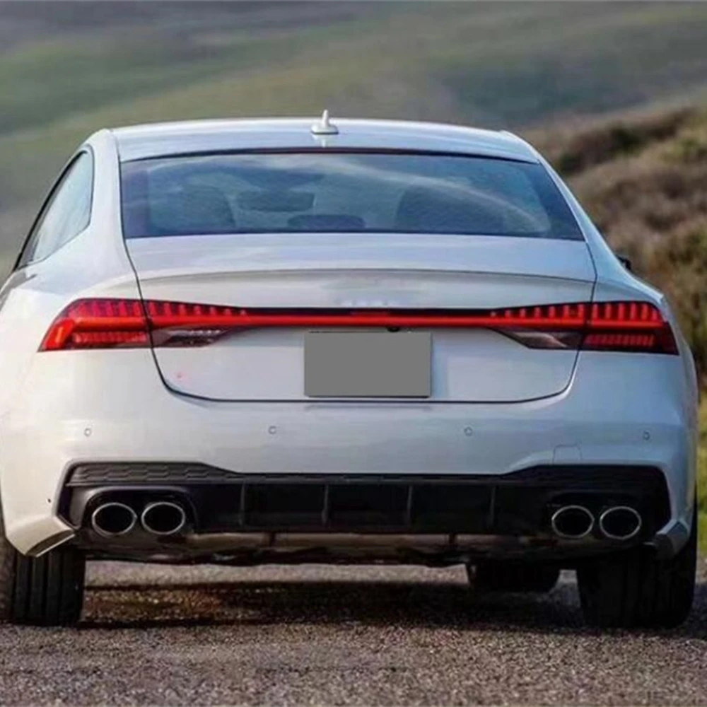 For 2019-2024 Audi A7 rear lip tailpipe A7 modification S7 rear lip four out tailpipe small surround kit